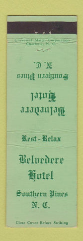 Matchbook Cover - Belvedere Hotel Southern Pines NC