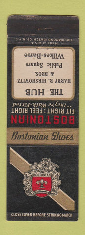Matchbook Cover - Bostonian Men's Shoes The Hub Wilkes Barre PA WEAR