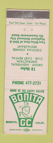 Matchbook Cover - Bonita Country Club Golf Bonita CA