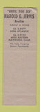 Matchbook Cover - Harold Jervis Real Estate Maywood CA WORN