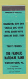 Matchbook Cover - Farmers National Bank Watsontown PA