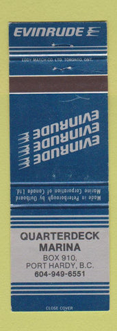 Matchbook Cover - Evinrude Boat Motors Quarterdeck Marina Port Hardy BC