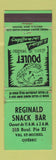 Matchbook Cover - Reginald Snack Bar Val St Michel QC WORN