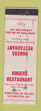 Matchbook Cover - Rogers Restaurant Lexington KY WORN
