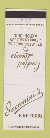 Matchbook Cover - Iacomini's Fine Foods Akron OH