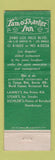 Matchbook Cover - Tam O Shanter Inn Los Angeles CA WRITING