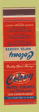 Matchbook Cover - Colony Hotel courts Nashville TN Louisville KY Columbus GA