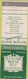 Matchbook Cover - Bangor House ME WEAR