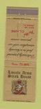 Matchbook Cover - Lincoln Arms Steak House Lincoln RI