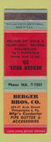 Matchbook Cover - Berger Bros Roofing Sheet Metal Philadelphia PA