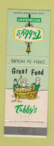 Matchbook Cover - Tubby's Restaurant Brookings Myrtle Point Portland OR