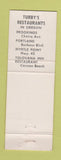 Matchbook Cover - Tubby's Restaurant Brookings Myrtle Point Portland OR