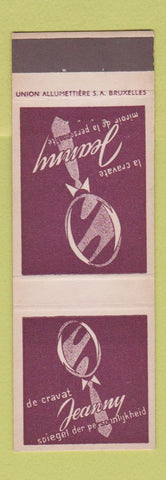 Matchbook Cover - De Cravat Jeanny Ties Belgium