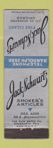 Matchbook Cover - Jack Schwartz Tobacco Cigars Chicago IL WEAR