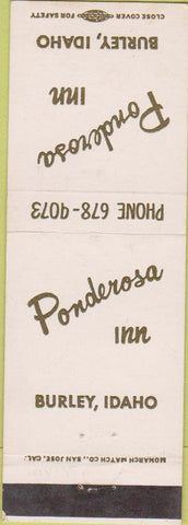 Matchbook Cover - Ponderosa Inn Burley ID