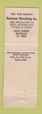 Matchbook Cover - Harry Sorensen's Panel Beating Painting West Ipswich Australia