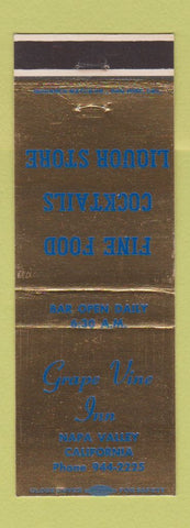 Matchbook Cover - Grape Vine Inn Napa Valley CA