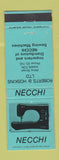 Matchbook Cover - Necchi Sewing Machine Hamilton New Zealand