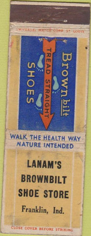 Matchbook Cover - Lanam's Brownbilt Shoe Store Franklin IN 30's