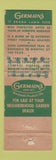 Matchbook Cover - Germain's Lawn Seed WEAR