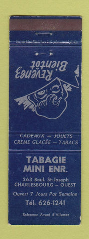 Matchbook Cover - Tabagie Mini Charlesbourg QC tobacco
