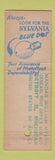 Matchbook Cover - Sylvania Blue Dot Bulbs Camera Garry Peck Drug Port Huron MI
