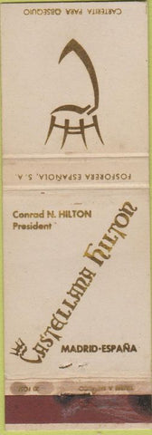 Matchbook Cover - Castellana Hilton Madrid Spain WEAR
