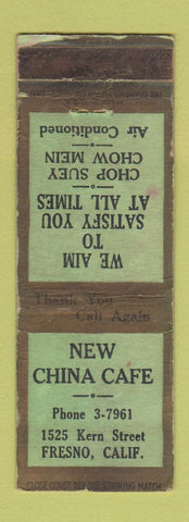 Matchbook Cover - New China Cafe Chinese Fresno CA WORN