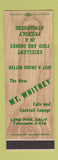 Matchbook Cover - Mount Whitney Cafe Lone Pine CA