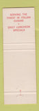 Matchbook Cover - Lido Cafe Lynn MA Pizza