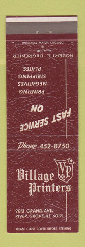 Matchbook Cover - Village Printers River Grove IL