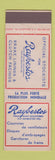 Matchbook Cover - Raybestos Brake Linings Belgium