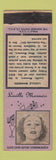 Matchbook Cover - Lucille Manners NBC Singer Diamond 1930's WEAR