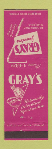 Matchbook Cover - Gray's Jewelers Tulsa OK