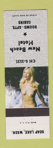 Matchbook Cover - New Beach Hotel Soap Lake WA pinup