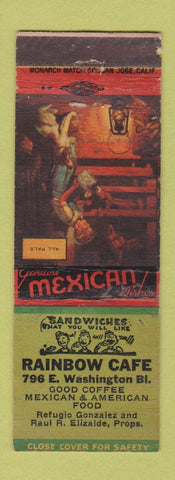 Matchbook Cover - Rainbow Cafe Mexican Food WORN