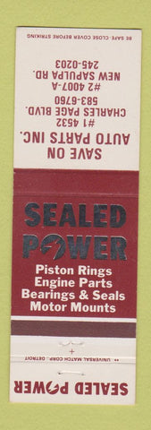 Matchbook Cover - Sealed Power Piston Rings Auto Parts Tulsa OK