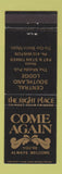 Matchbook Cover - Come Again Restaurant Winton New Zealand