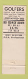 Matchbook Cover - Mike Rawitser Golf Shop San Jose CA