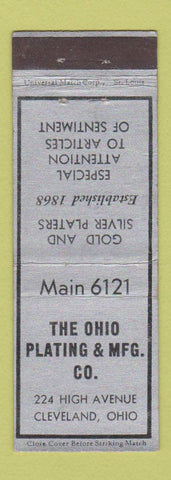 Matchbook Cover - Ohio Plating Gold Silver Cleveland OH