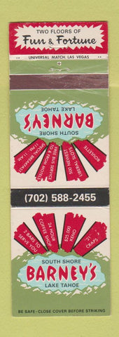 Matchbook Cover - Barney's Casino Lake Tahoe NV