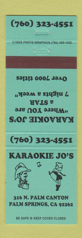Matchbook Cover - Karaokie Joe's Palm Springs CA Karaoke
