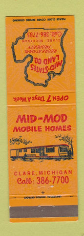 Matchbook Cover - Mid States Land Recreation Mobile Homes Clare MI