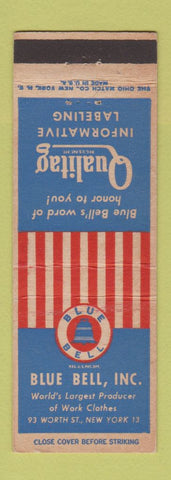 Matchbook Cover - Blue Bell Work Clothes New York City
