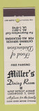 Matchbook Cover - Miller's Dining Room Lakewood OH