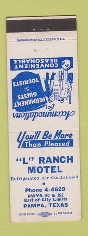 Matchbook Cover - L Ranch Motel Pampa TX