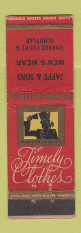 Matchbook Cover - Timely Men's Clothes Jaffe Sons WEAR