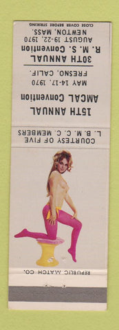 Matchbook Cover - AMCAL Match Convention Fresno CA Newton MA RMS 1970 pinup