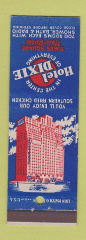 Matchbook Cover - Hotel Dixie New York City