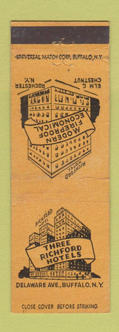 Matchbook Cover - Richford Hotels Buffalo Rochester NY WEAR
